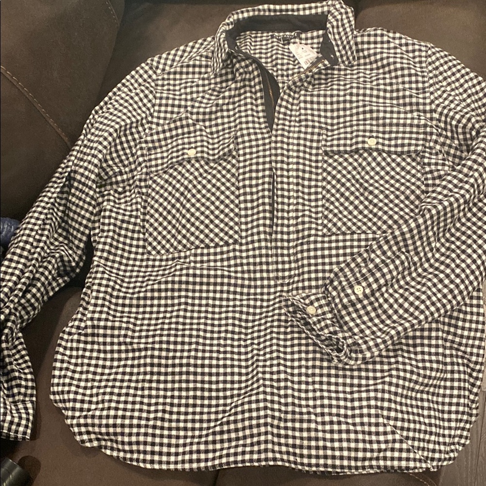J. Crew Black and White Checkered Blouse